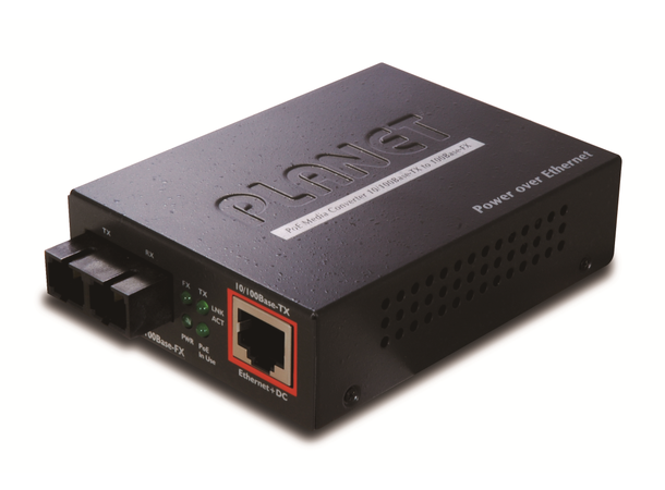 FTP-802 PoE FastEthernet Media Converter Duplex SC MM/SM Fiber, 15 km